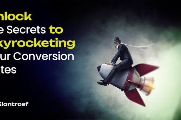 Businessman riding a rocket, symbolizing rapid growth and high conversion success in marketing.