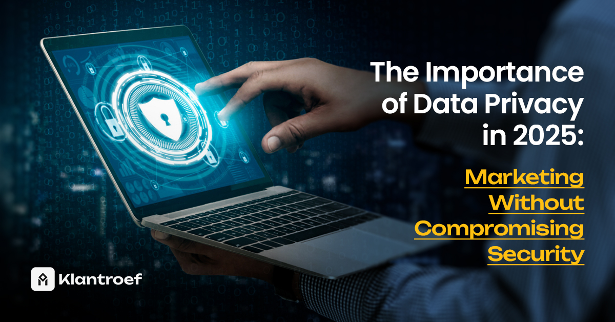 Secure digital marketing interface highlighting encrypted data, consent management, and privacy controls