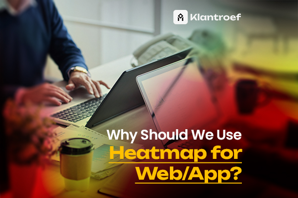 Man analyzing data on laptop with heatmap overlay, exploring user behavior insights for digital platforms.