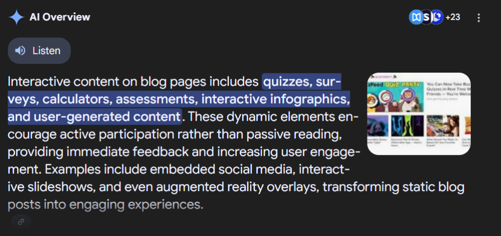 content interaction explanation